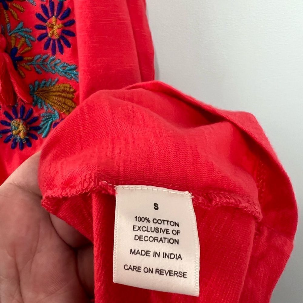 Keep in Touch Red Tank with Embroidery S NWT - Picture 3 of 5